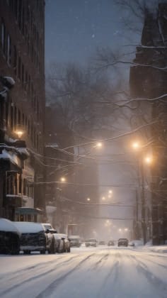 Urban snow measurement challenges: A visual representation of the challenges of measuring snow in urban areas, including the urban heat island effect, traffic impact, and building interference.