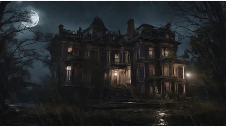 Horror weather design: A split-screen showing the same scene in a horror game with and without rain, illustrating how weather can significantly enhance the fear factor and atmospheric tension.