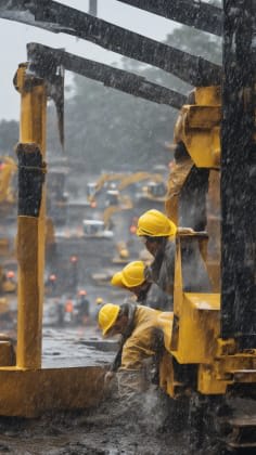 Weather-related safety procedure implementation: A step-by-step guide outlining the procedures to follow during different weather conditions, such as high winds, lightning storms, and extreme temperatures.