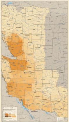 Geographic risk zones for dry thunderstorms: A map highlighting the regions most prone to dry thunderstorms, including the Southwest US, Great Basin, Mountain West, and Pacific Coast. The map uses color-coding to indicate the relative frequency and risk level in each area.