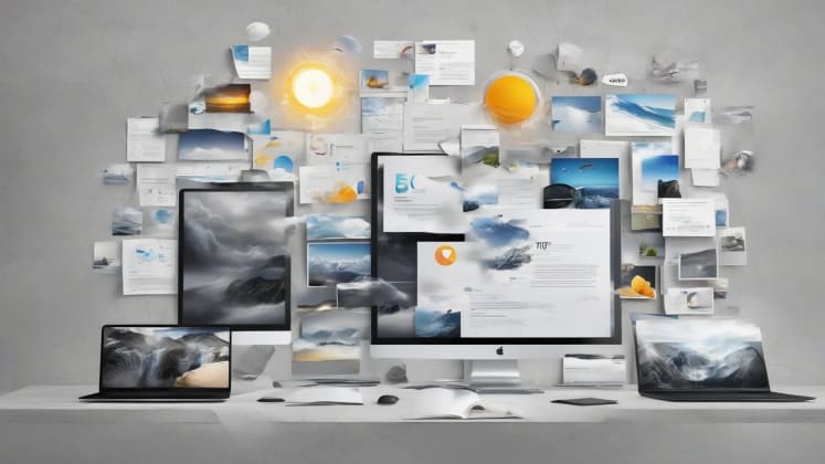 Backup Options Illustration: A collage of images representing alternative weather information sources, including a web browser, a radio, a phone, and basic tools like a thermometer and barometer.