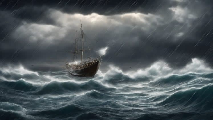 Weather entertainment and culture visualization showing a montage of movie scenes with dramatic weather, musical instruments with rain, and books with lightning striking