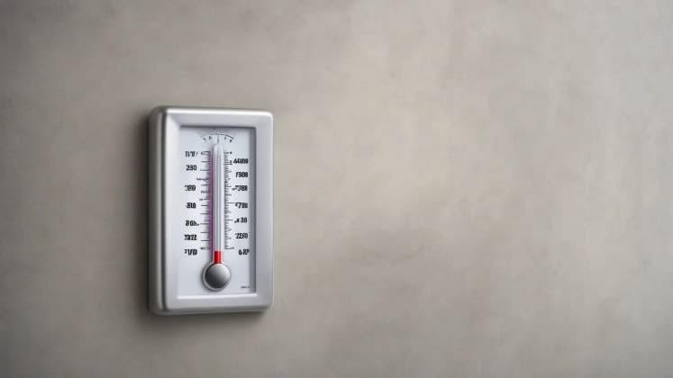 Surface temperature management: A person using a thermometer to measure the temperature of a wall before painting.