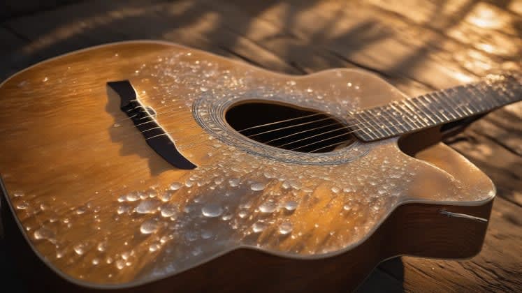 Weather effects on guitar visualization