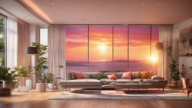 Smart lighting system simulating natural weather conditions