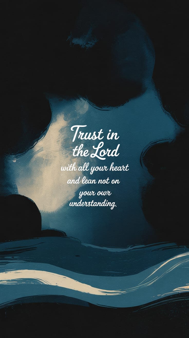 Proverbs 3:5-6, watercolor, blue, scripture, artistic, soft, flowing, faith, inspirational, gentle