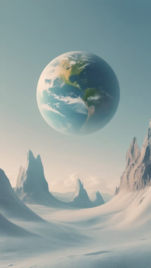 Mountain Eclipse, planet, horizon, mountains, minimalist, sunset, dreamy, serene, aesthetic, majestic
