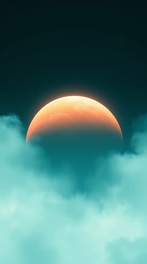 Teal Eclipse, color, planet, teal, minimalist, cool, serene, aesthetic, atmospheric, mood