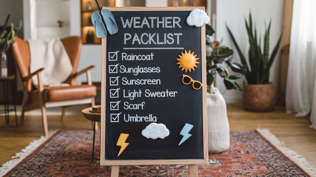 Weather packing checklists