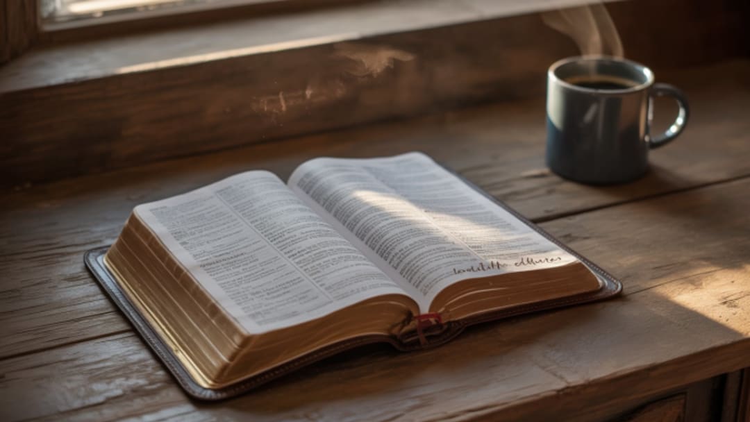 Bible in background