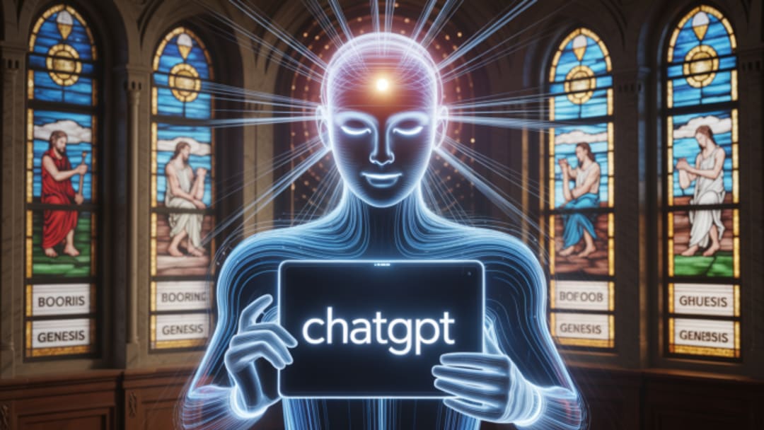 Pro tips image with Bible, AI circuit