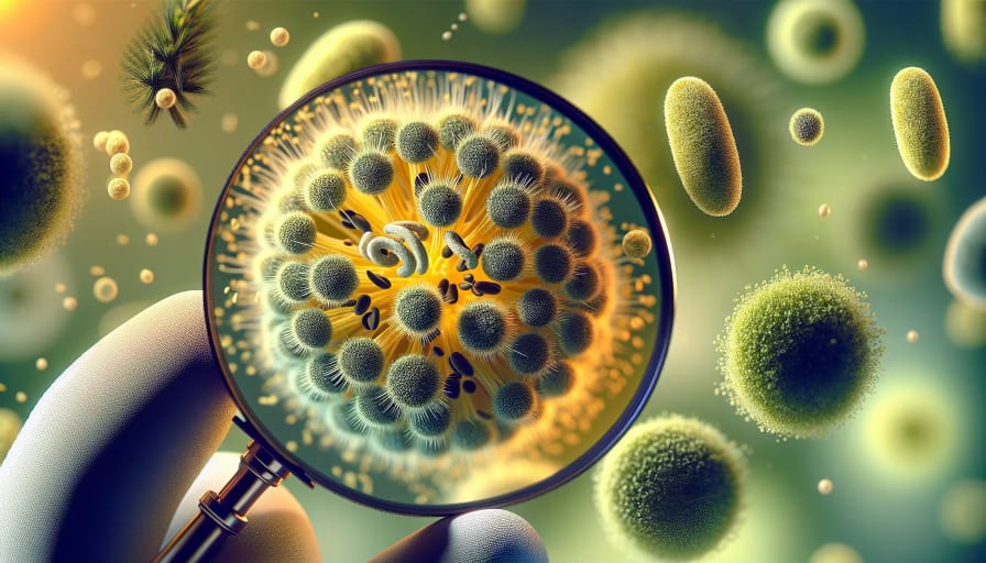 Pollen under microscope