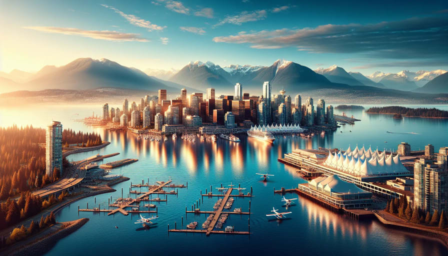 Vancouver skyline and mountains