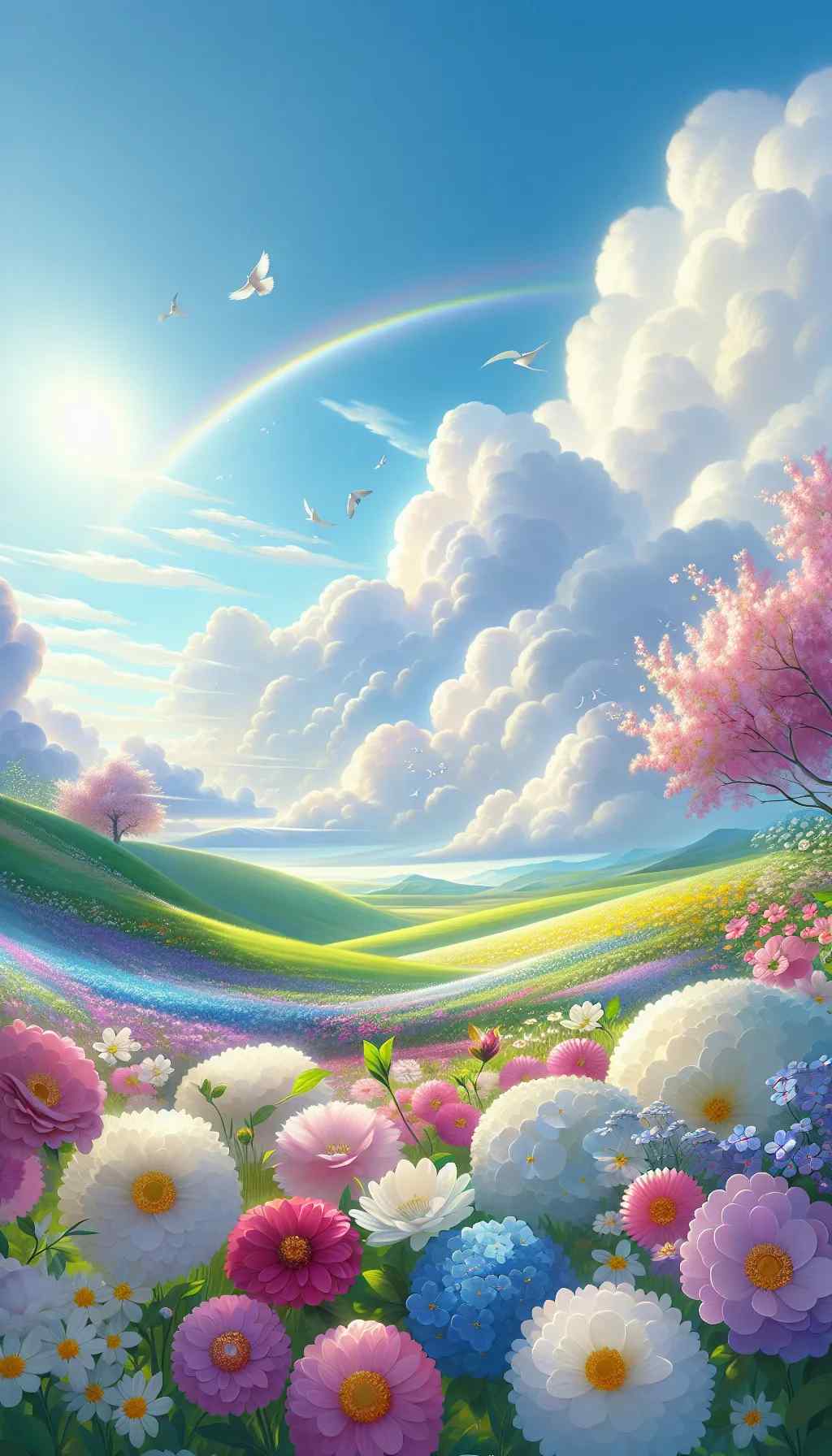 Clear Spring Sky, spring, sky, blue, clouds, nature, wallpaper, god's promise, faith, hope