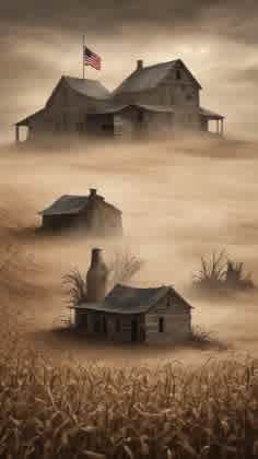 Image of a scene from the Dust Bowl era