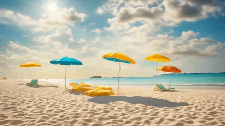 Image of a perfectly sunny day at the beach