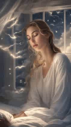 Image of a person dreaming of a storm