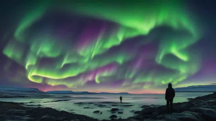 Image of the Northern Lights in Iceland