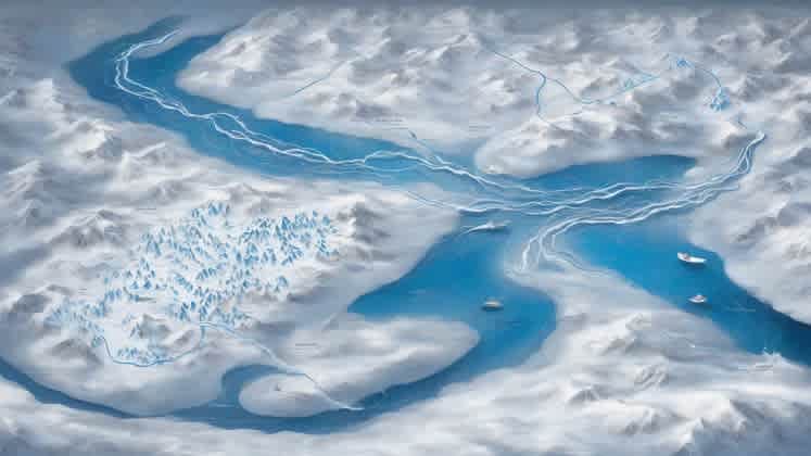Diagram explaining lake-effect snow formation