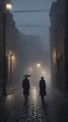 Horror game weather: A foggy street scene in a horror game, showcasing the use of fog to create a sense of unease, isolation, and impending danger.