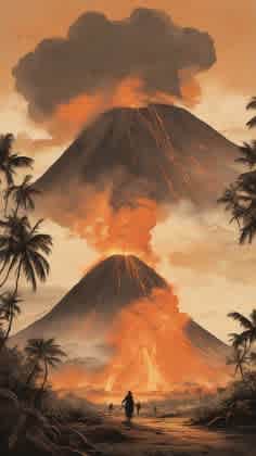 Image of Mount Tambora eruption