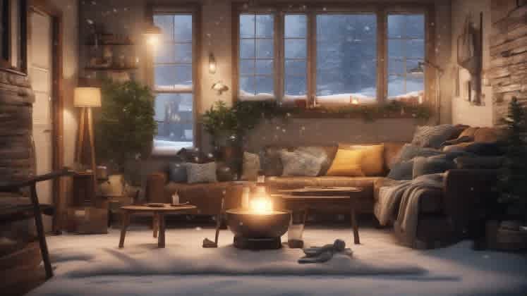 Urban apartment setup with emergency heat and food preparations