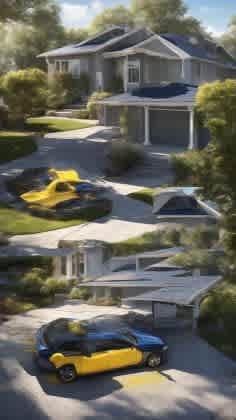 Person washing a car in a driveway