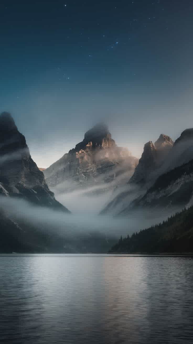 Dawn Mist, mountains, sunrise, mist, calm, serene, peaceful, nature, landscape, gentle