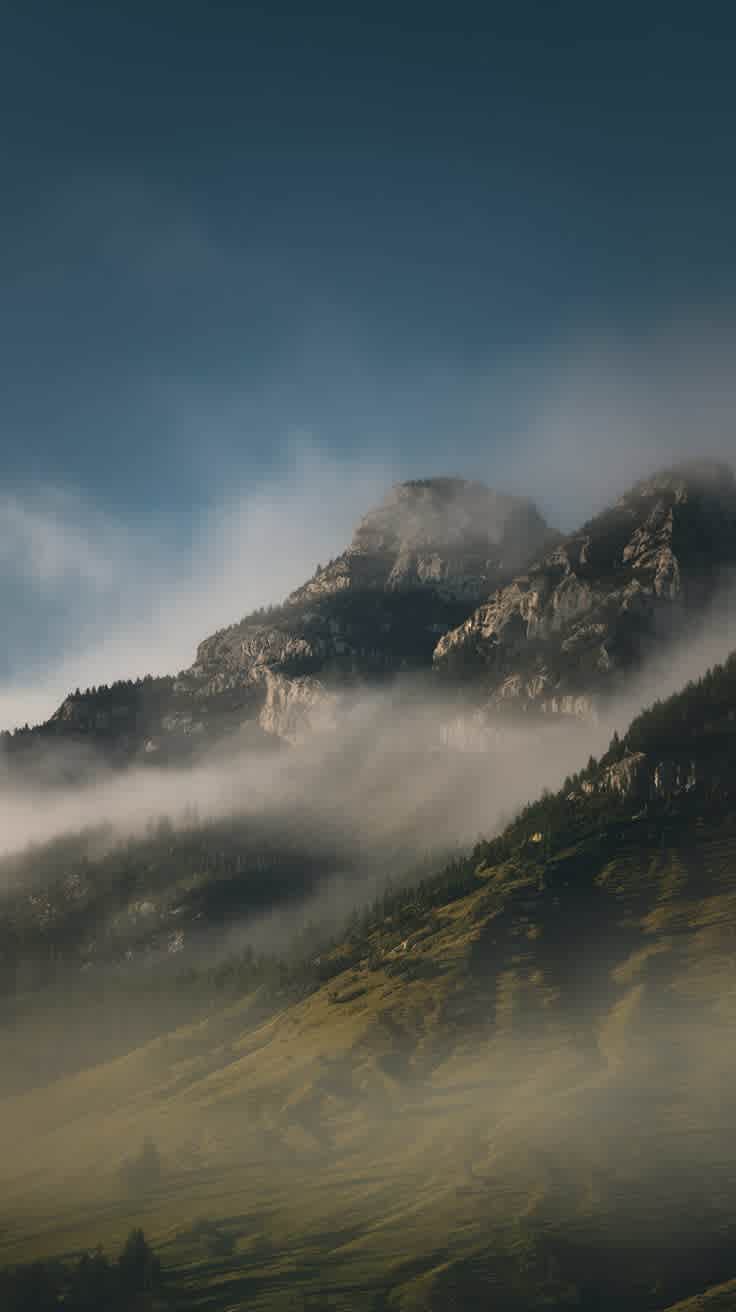 Foggy Heights, mountains, fog, mist, calm, serene, peaceful, nature, landscape, soothing