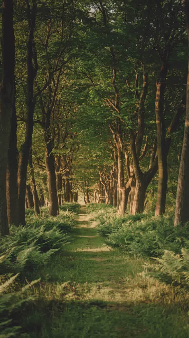 Misty Woods, forest, mist, trees, green, calm, serene, peaceful, nature, ethereal