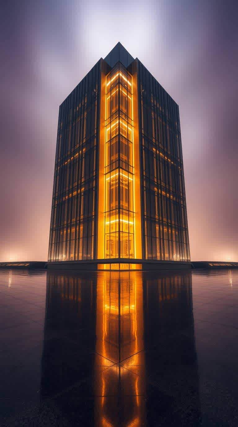 Camino iluminado, futurista, neón, blanco, arquitectura, minimalista, elegante, moderno, geométrico