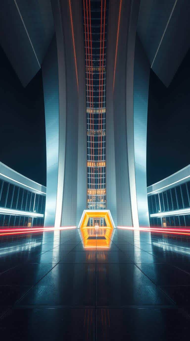 Vacío vertical, interior, atrio, vertical, arquitectura, minimalista, elegante, moderna, altísima, espectacular