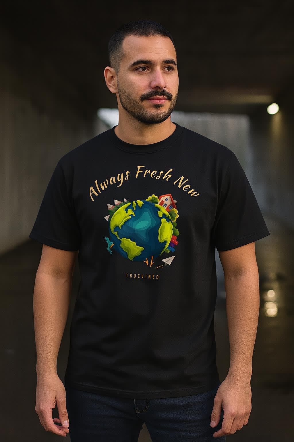 Always Fresh New worn on the classic tee, front view