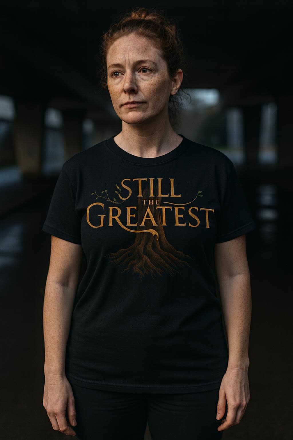 STILL THE GREATEST worn on the classic tee, front view