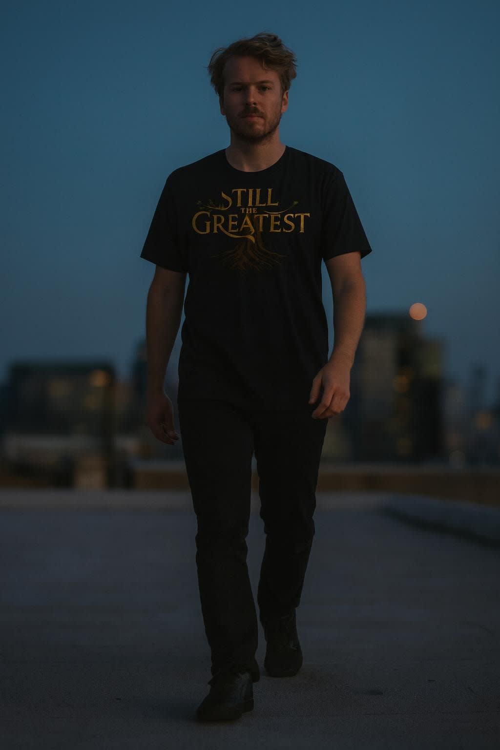 STILL THE GREATEST worn on the classic tee, full view