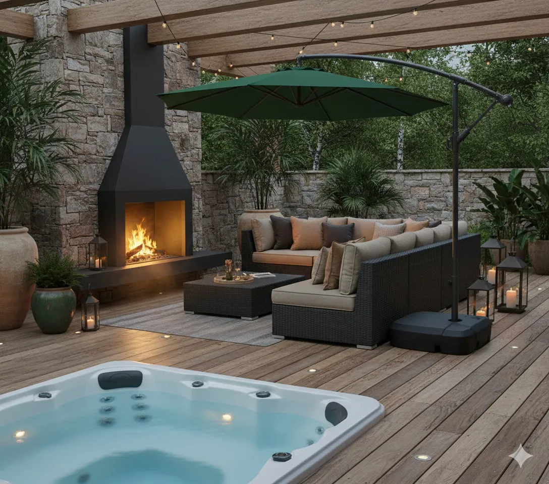 Ombrelone Refugia Standard 3m Diâmetro C/ Base 60L