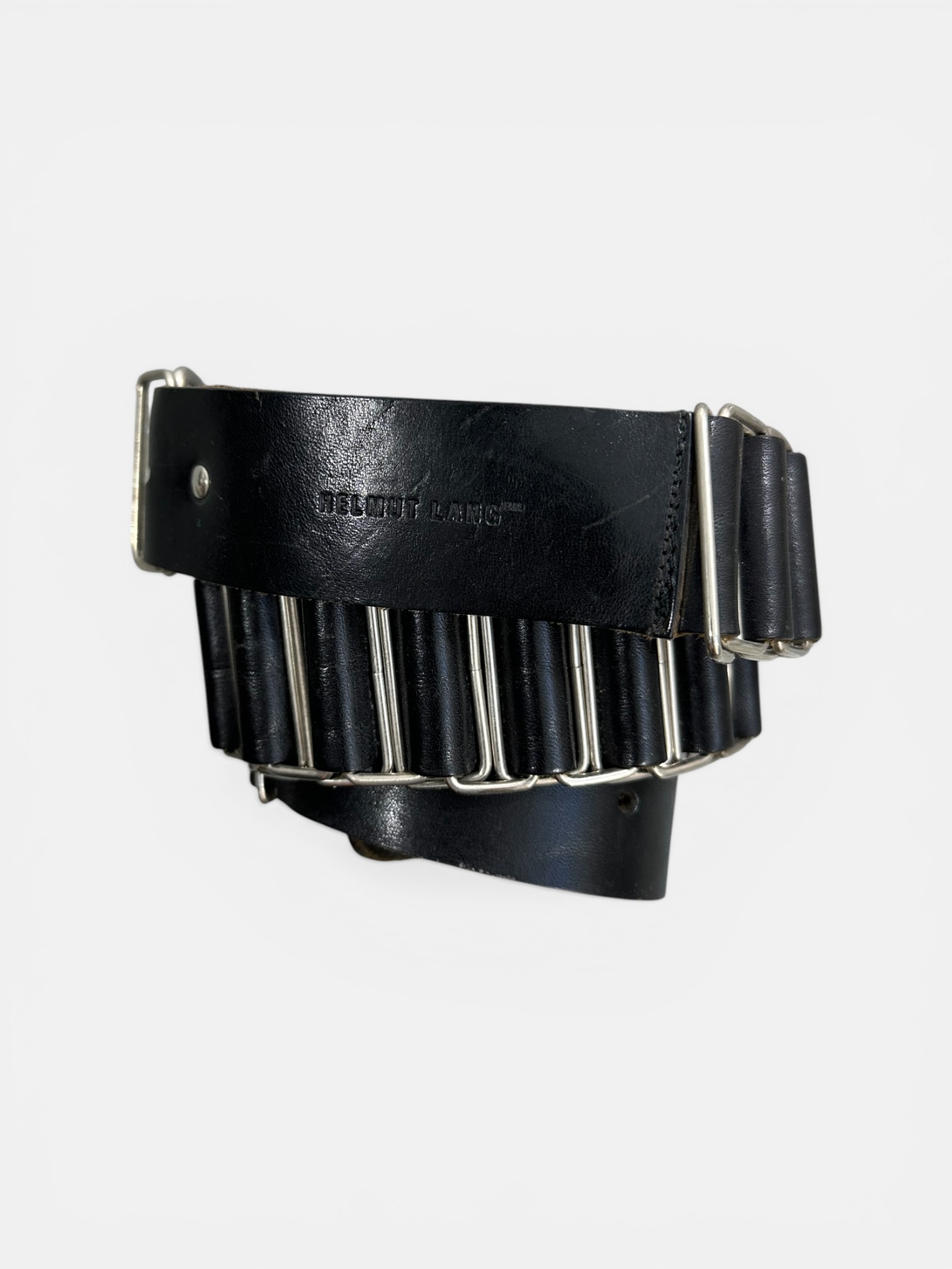 Helmut Lang — AW98 Chainlink Leather Belt — madein.chaos — madein