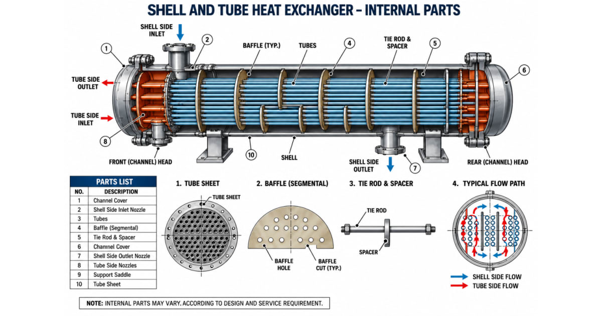 Shell and Tube Heat Exchanger Parts and Their Functions | Excellence ...