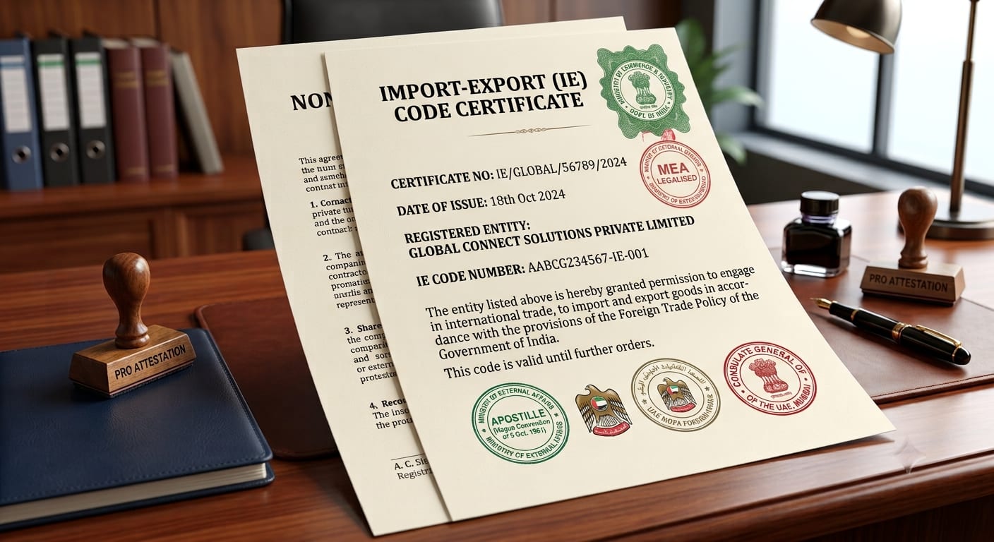 Import-Export (IE) Code Apostille & Attestation Legalization - Pro Attestation