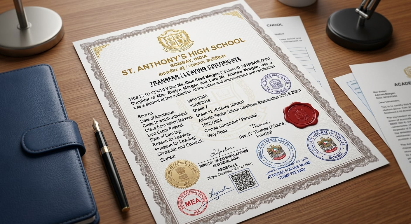 Transfer/Leaving Certificate Attestation & Apostille Legalization - Pro Attestation