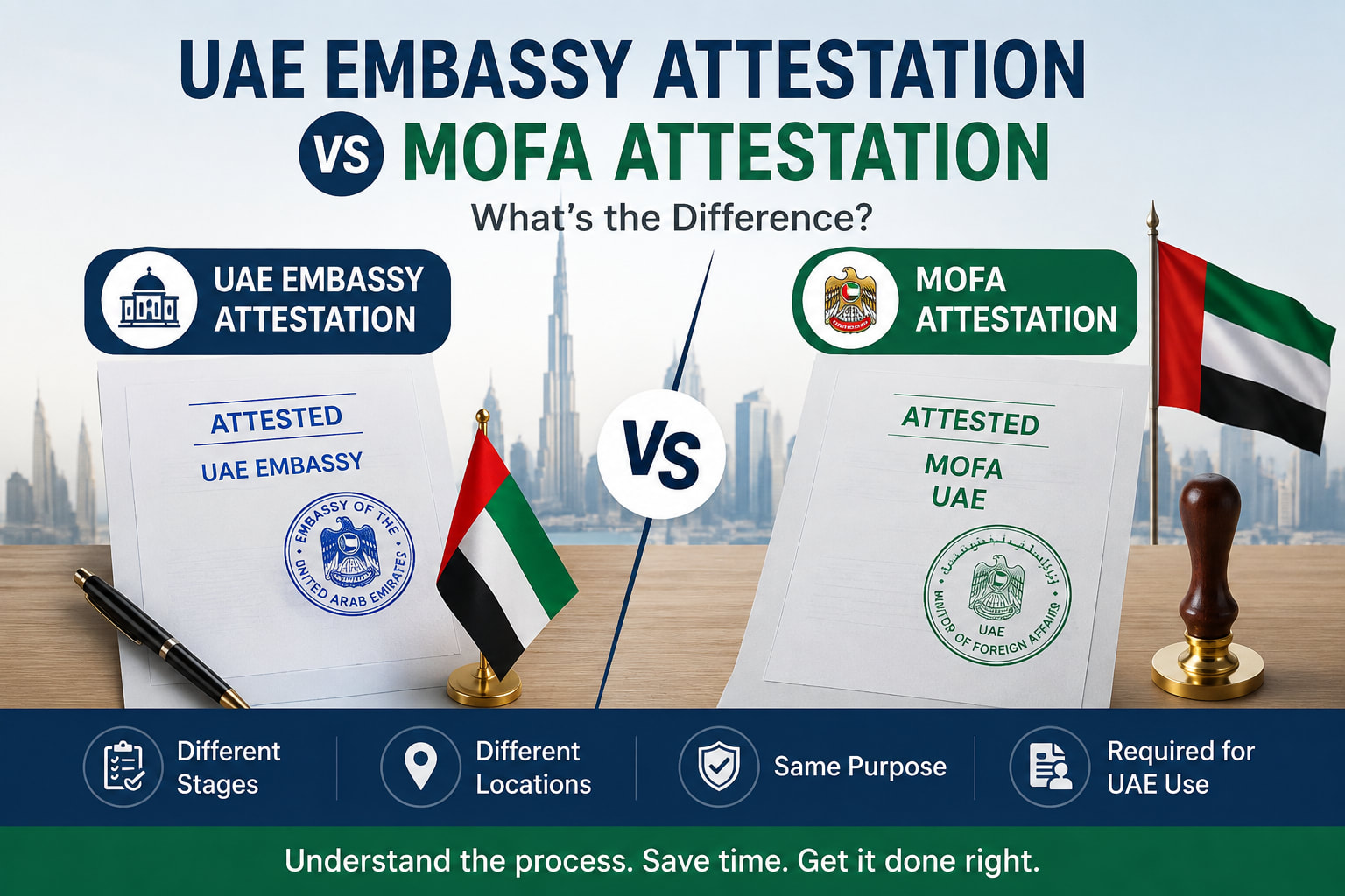 UAE Embassy Attestation vs MOFA Attestation: What’s the Difference?