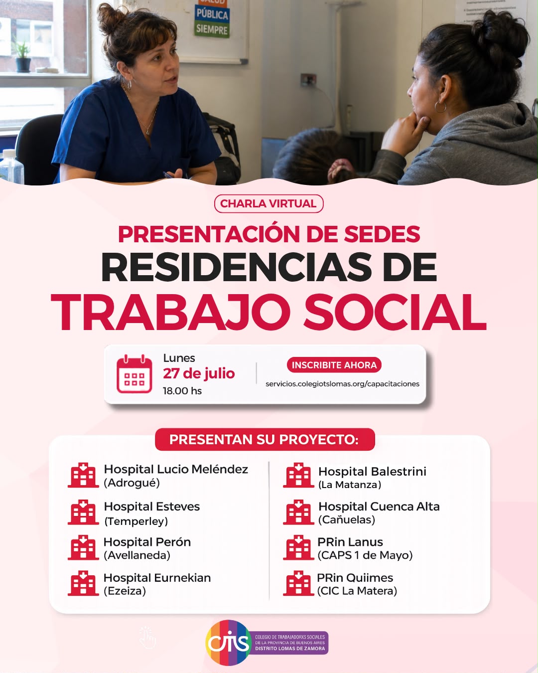 Presentación de Sedes de Residencias en Trabajo Social 2026