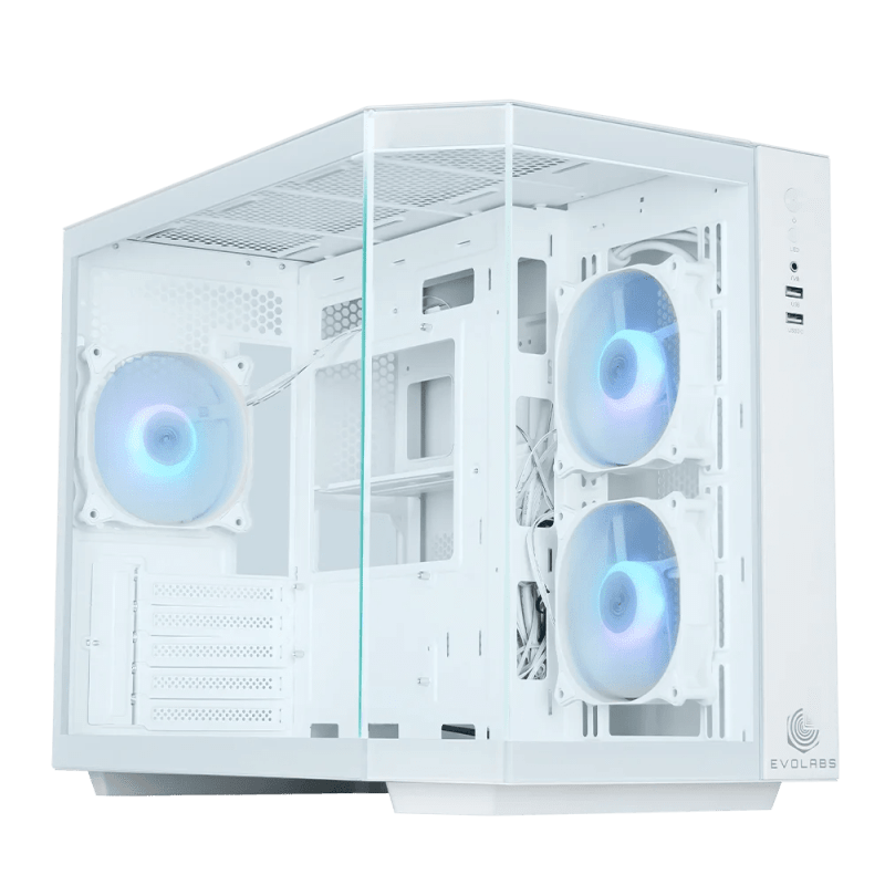 GABINETE EVOLABS PRIMACY WHITE 3 FANS ARGB