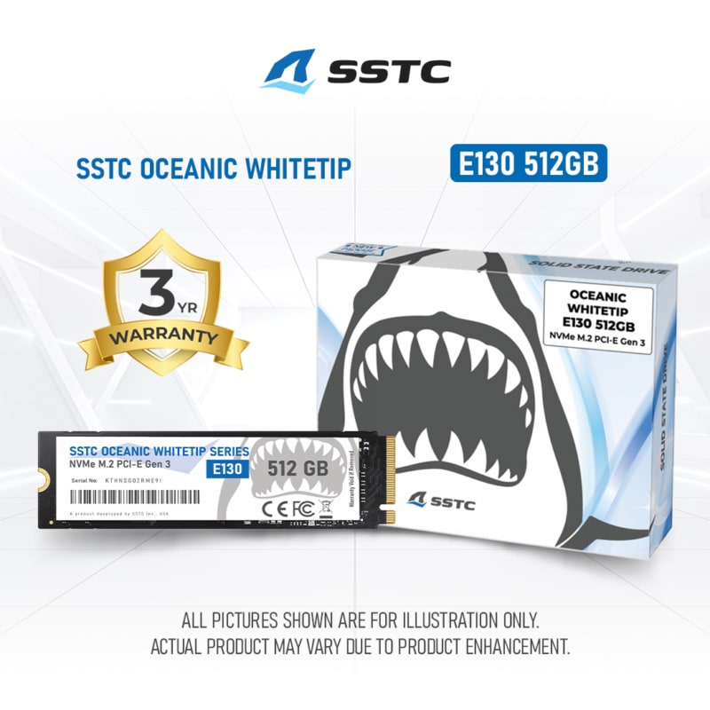 SSD M2 NVME SSTC OCEANIC WHITETIP E130 512GB GEN 3 3200MB/S