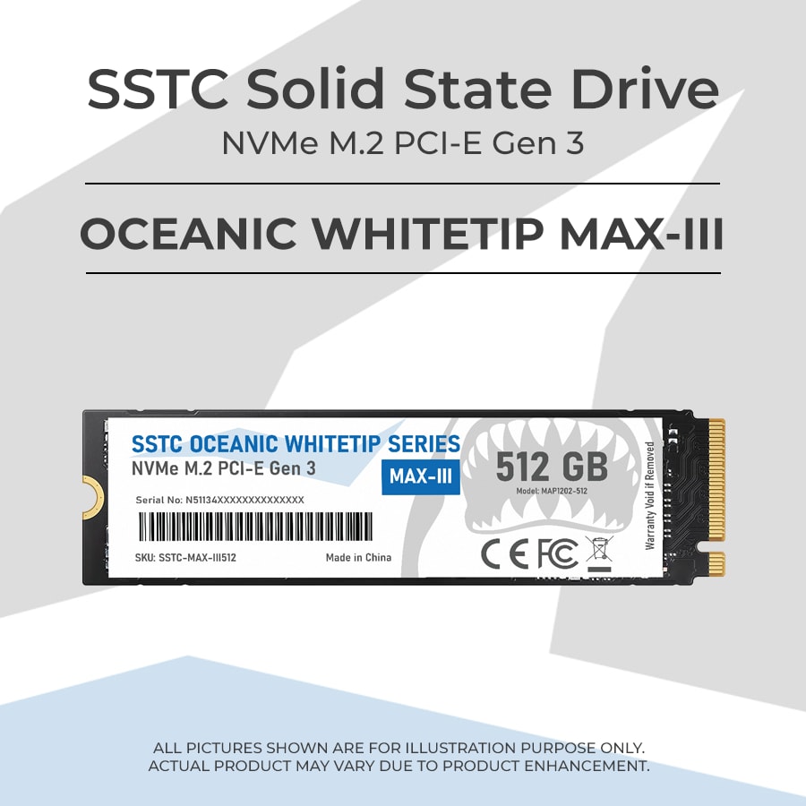 SSD M2 NVME SSTC OCEANIC WHITETIP MAX-III 512GB GEN 3 3500MB/S