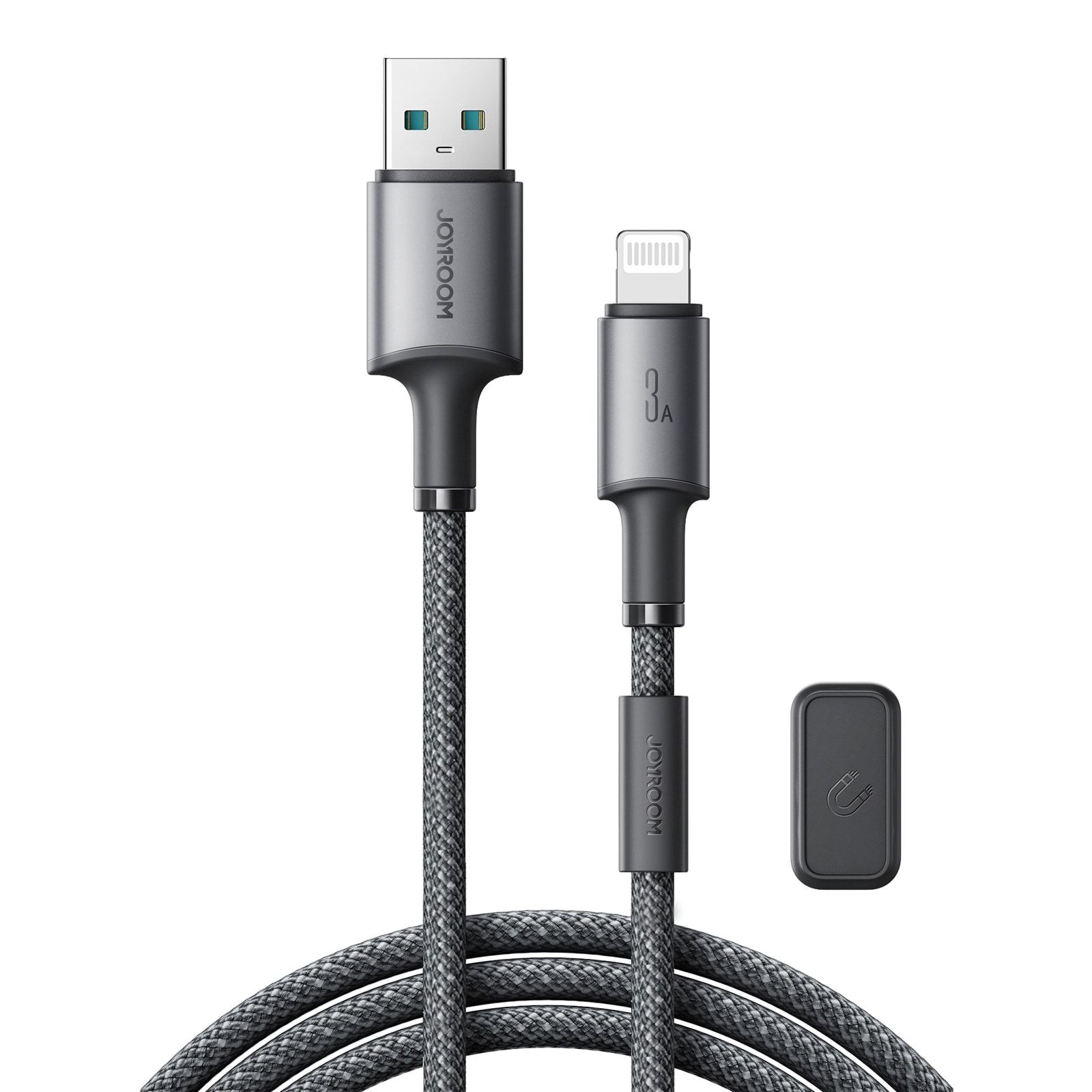 S-A50 Unlimited USB-A–Lightning 3A дата кабель 1.2м - Бараан саарал