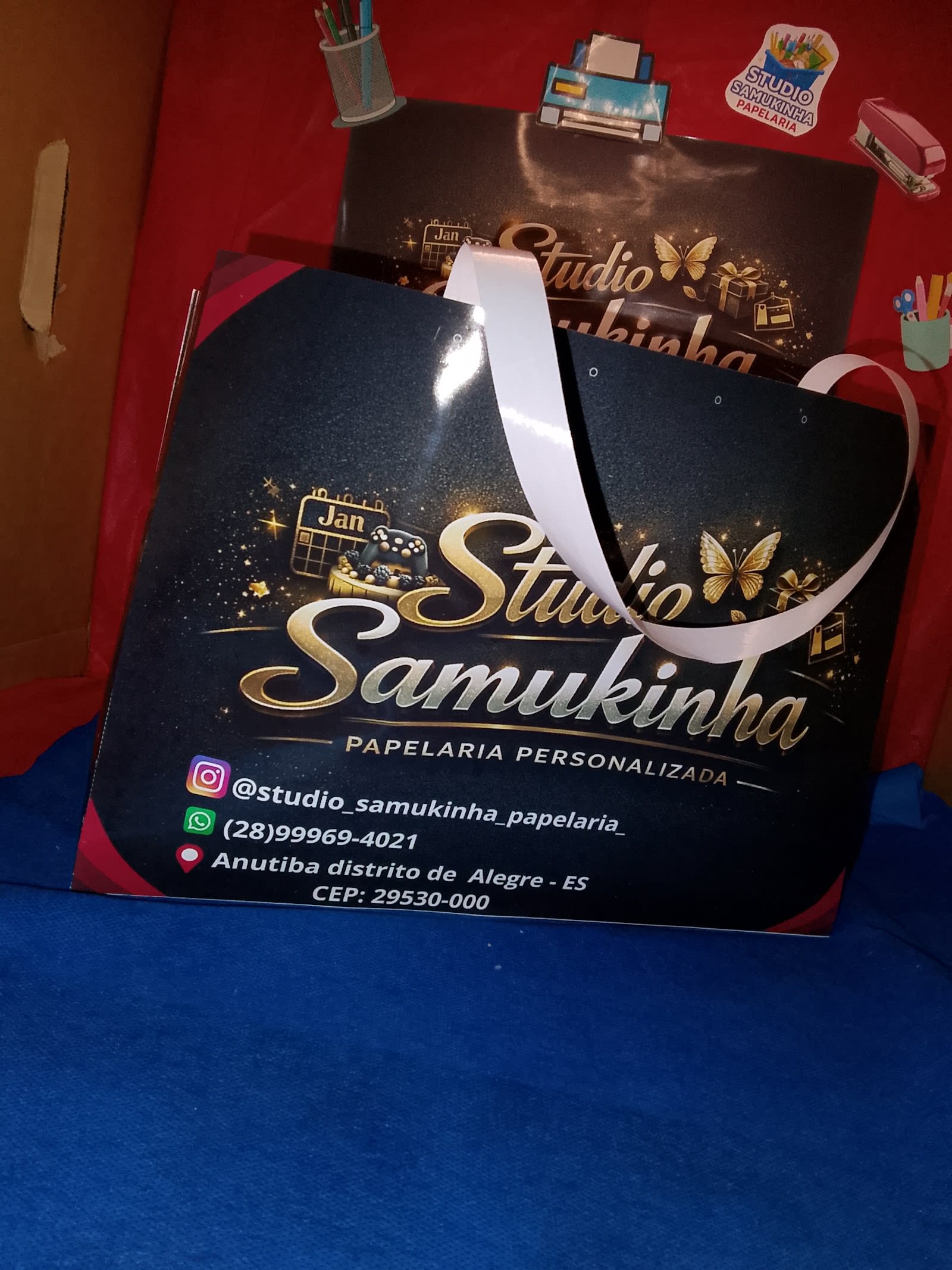 Vista ampla da Studio Samukinha Papelaria, em Anutiba, Alegre-ES