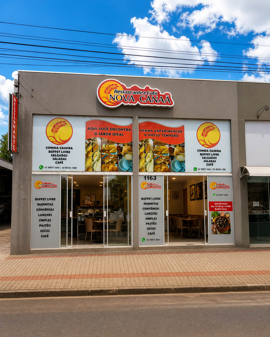 Café e refeições do Restaurante Nova Canaã em Guarapuava