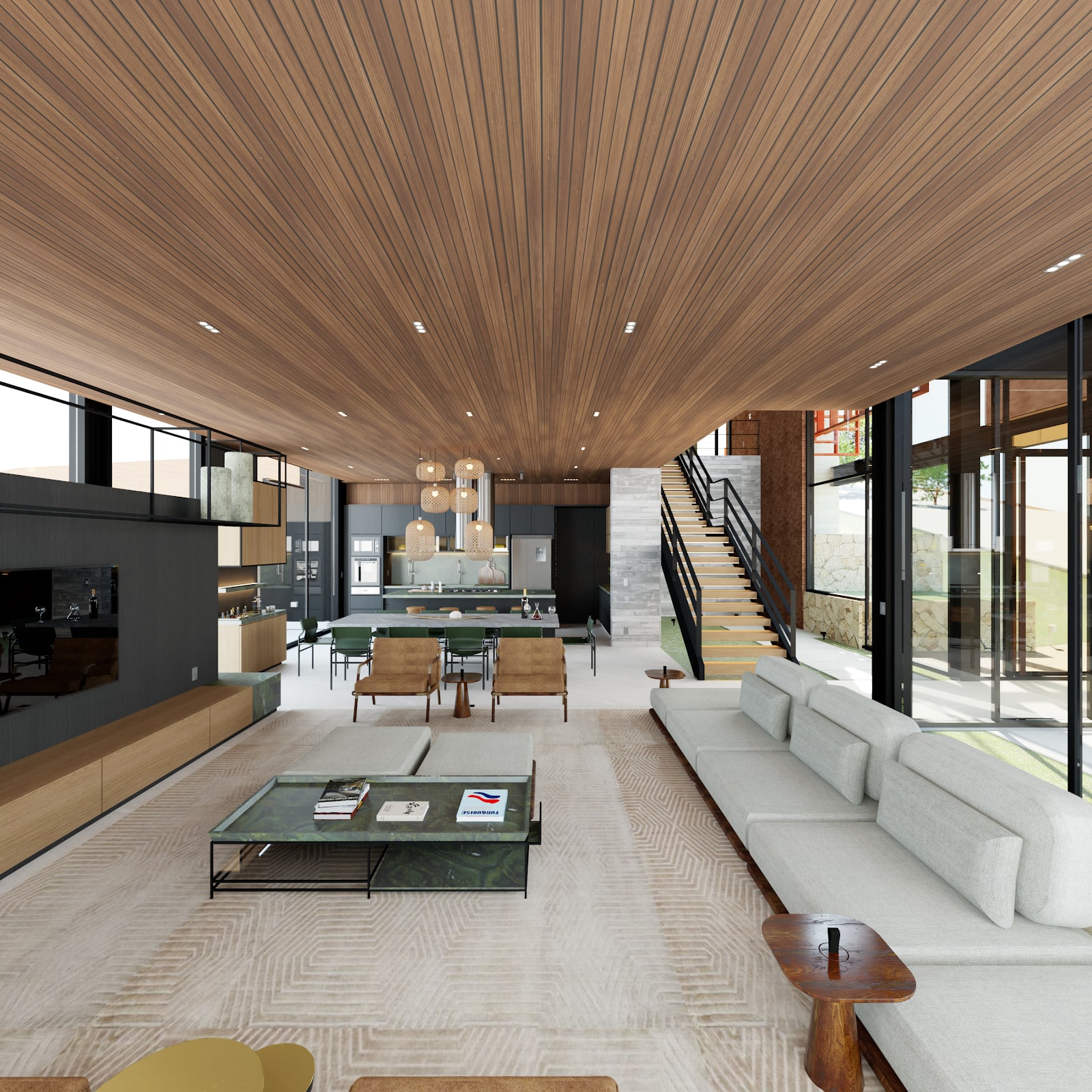 Detalhe de ambiente com acabamentos sofisticados, projeto Adriano Mendonça Arquitetura