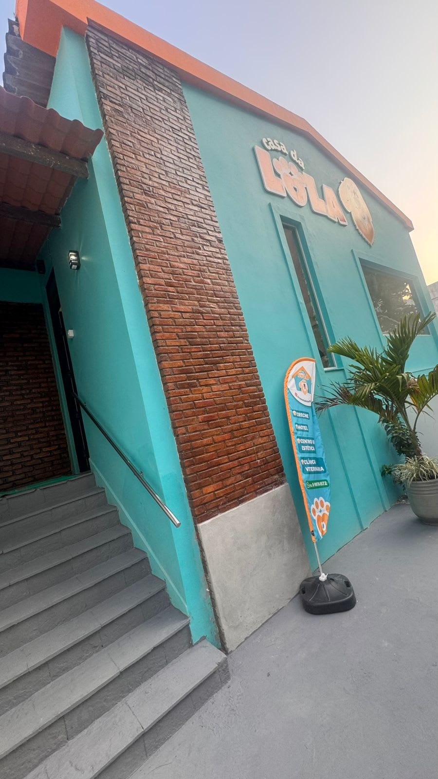 Espaço de convivência da Casa da Lola, pet shop e creche canina na Pituba, Salvador